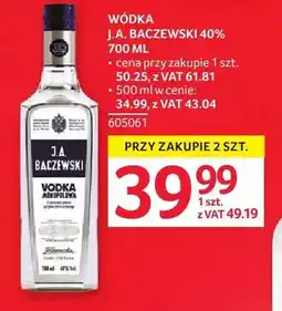Selgros Wódka J.A. BACZEWSKI 40% oferta