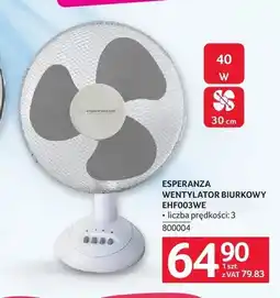Selgros Wentylator biurkowy ESPERANZA EHF003WE 40W 30cm oferta