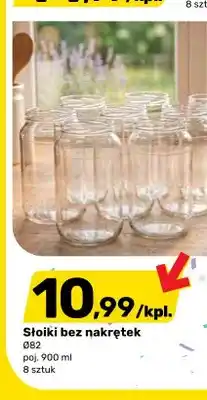 Bricomarche Słoiki bez nakrętek Ø82 poj. 900ml 8-pak oferta