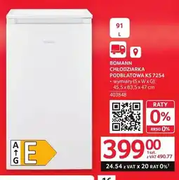 Selgros Chłodziarka podblatowa BOMANN KS 7254 oferta