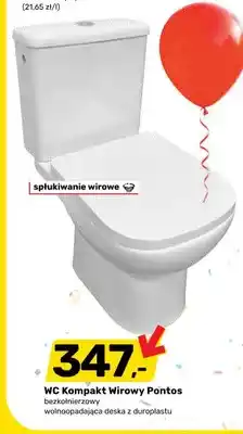 Bricomarche WC Kompakt Wirowy Pontos bezkołnierzowy wolnoopadająca deska z duroplastu oferta