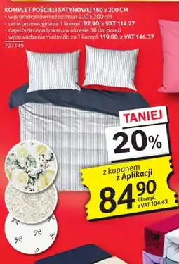 Selgros Komplet pościeli satynowej 160x200cm oferta