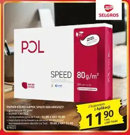 Selgros Papier ksero A4 POL Speed 80g/m2 500 arkuszy oferta