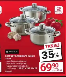 Selgros Komplet garnków 6 części Tully Ambition oferta