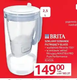 Selgros Szklany dzbanek filtrujący BRITA GLASS oferta