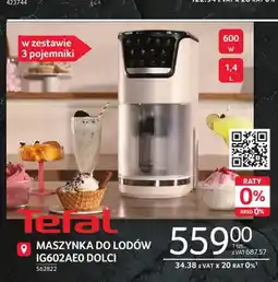 Selgros Maszynka do lodów TEFAL IG602AE0 DOLCI 600W oferta