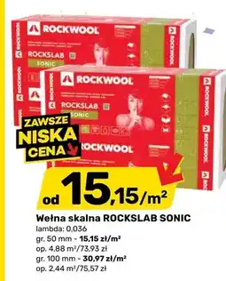 Bricomarche Wełna skalna ROCKWOOL ROCKSLAB SONIC gr. 50mm oferta