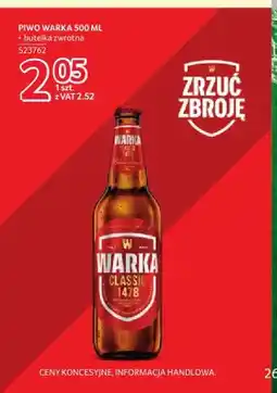 Selgros Piwo Warka Classic 1478 butelka zwrotna oferta