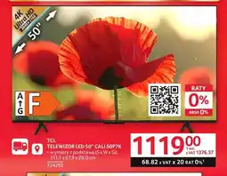 Selgros Telewizor LED TCL 50'' 50P7K 4K Ultra HD 3840x2160 111,1x67,9x28,0cm oferta