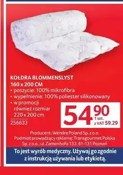 Selgros Kołdra Blommenslyst 160x200cm oferta