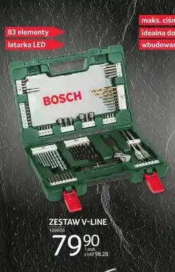 Selgros Zestaw V-Line BOSCH 83 elementy latarka LED oferta