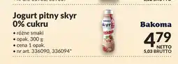 Makro Jogurt pitny skyr 0% cukru Bakoma oferta