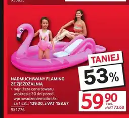 Selgros Nadmuchiwany flaming ze zjeżdżalnią oferta