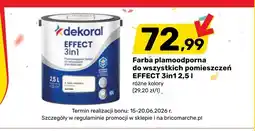 Bricomarche Farba plamoodporna do wszystkich pomieszczeń Dekoral EFFECT 3in1 oferta