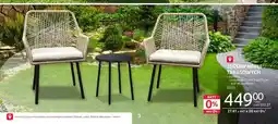 Selgros Zestaw mebli tarasowych krzesło 84,5x61,5x62,5cm stół 45,5x40cm oferta