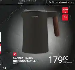 Selgros Czajnik CONCEPT RK3305 NORWOOD 2200W oferta