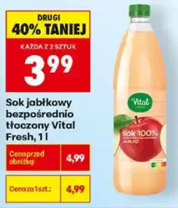 Biedronka Sok jabłkowy bezpośrednio tłoczony vital fresh oferta