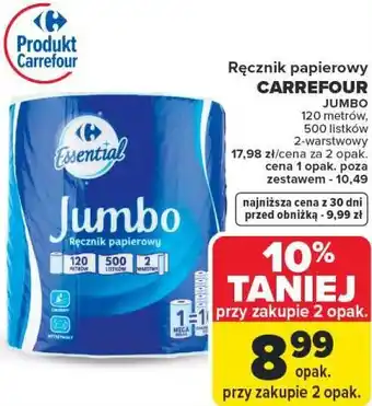 Carrefour Market Ręcznik papierowy Carrefour Jumbo oferta