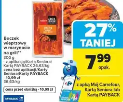 Carrefour Boczek wieprzowy w marynacie na grill Sokołów Grill House oferta