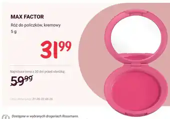 Rossmann Róż do policzków kremowy MAX FACTOR oferta