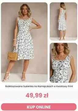 Renee Rozkloszowana sukienka na ramiączkach w kwiatowy print reneé oferta