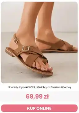 Renee Sandały Japonki VICES z Ozdobnym Paskiem i Klamrą oferta