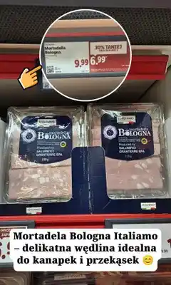 Lidl Kiełbasa wieprzowa Mortadella Bologna Italiamo oferta