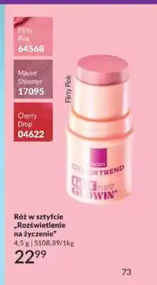 Avon Róż w sztyfcie Rozświetlenie na życzenie Avon Color Trend Flirty Pink oferta