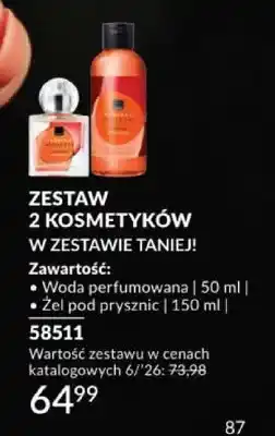Avon Zestaw 2 kosmetyków Avon Perfect Nonsense Peppery Peaches woda perfumowana i żel pod prysznic oferta