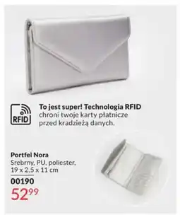 Avon Portfel Nora srebrny 19x2,5x11cm oferta