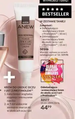 Avon Odmładzająco-wzmacniający krem do okolic oczu i ust z Protinolem Avon Anew oferta