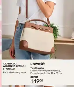 Avon Torebka Alba kremowo-jasnobrązowa 31,5x12x25cm oferta