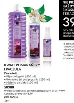 Avon Zestaw kosmetyków Avon Senses Kwiat pomarańczy i paczula oferta