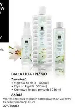 Avon Zestaw kosmetyków Avon Senses Biała lilia i piżmo oferta