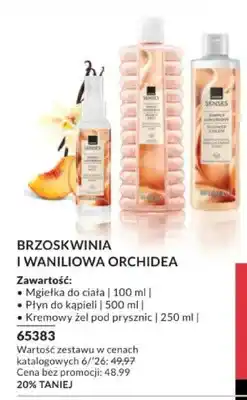 Avon Zestaw kosmetyków Avon Senses Brzoskwinia i waniliowa orchidea oferta