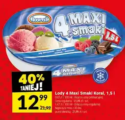 Twój Market Lody 4 Maxi Smaki Koral oferta