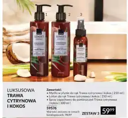 Avon Zestaw 3 kosmetyków Trawa cytrynowa i kokos Avon Senses Essence oferta