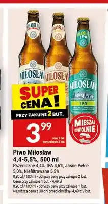 Twój Market Piwo Miłosław 4,4-5,5% Pszeniczne 4,4% oferta