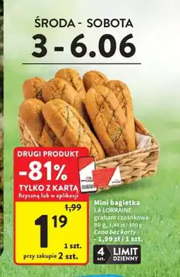 Intermarche Mini bagietka LA LORRAINE graham czosnkowa oferta