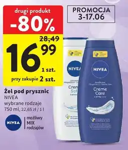 Intermarche Żel pod prysznic NIVEA Creme Soft oferta