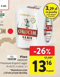 Intermarche Piwo Okocim Premium Export Lager 4-pak oferta