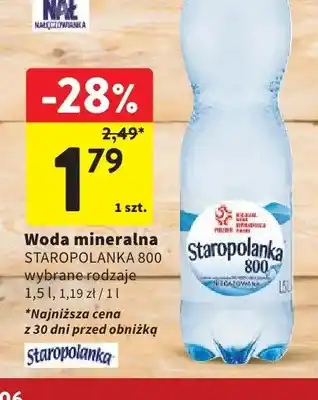 Intermarche Woda mineralna Staropolanka 800 oferta