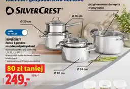 Lidl SILVERCREST Zestaw 5 garnków ze szklanymi pokrywkami oferta