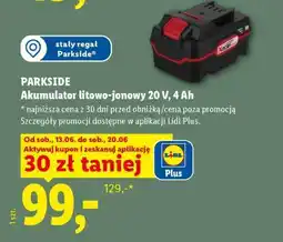 Lidl PARKSIDE Akumulator litowo-jonowy 20 V, 4 Ah oferta