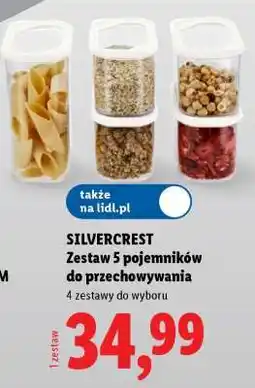 Lidl SILVERCREST Zestaw 5 pojemników do przechowywania oferta