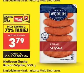 Biedronka Kiełbasa Śląska Kraina Wędlin 550 g oferta