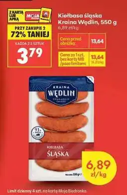 Biedronka Kiełbasa Śląska Kraina Wędlin 550 g oferta