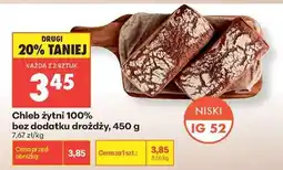 Biedronka Chleb żytni 100 % bez dodatku drożdży 450 g oferta