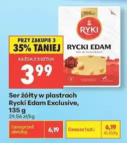 Biedronka Ser żółty w plastrach Rycki Edam Exclusive , 135 g oferta