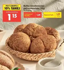 Biedronka Bułka śniadaniowa pełnoziarnista, 73 g oferta